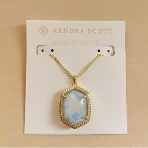 Kendra Scott LoveShackFancy Daphne Gold and Blue Locket Necklace